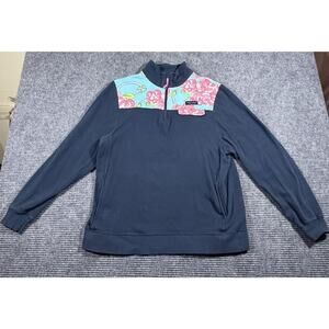 Simply Southern Women's Floral 1/4 Zip Pullover Sweatshirt Size L